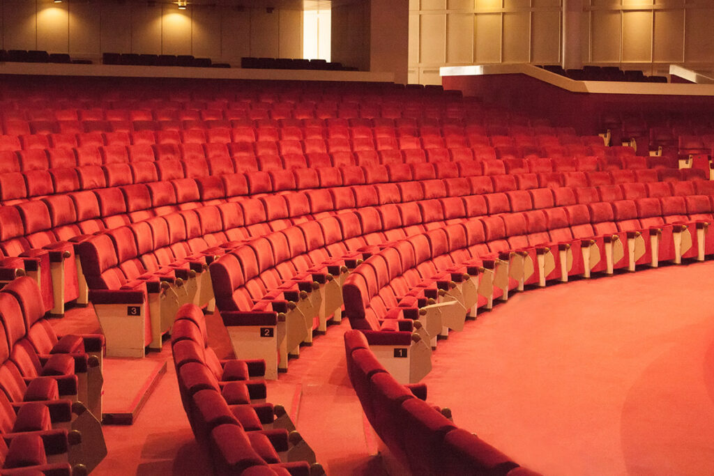 Modern movie theater interior showcasing the future of entertainment consumption and audience experience